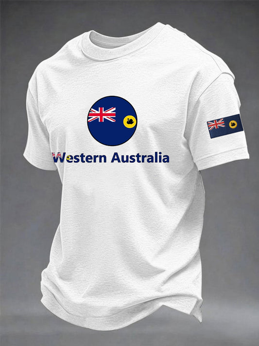 Men's Western Australia Day Printed Short Sleeve T-shirt