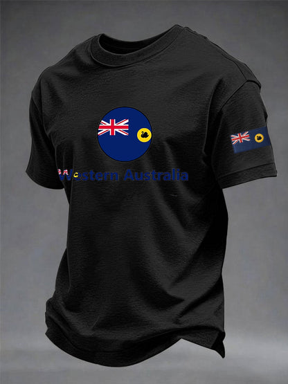 Men's Western Australia Day Printed Short Sleeve T-shirt