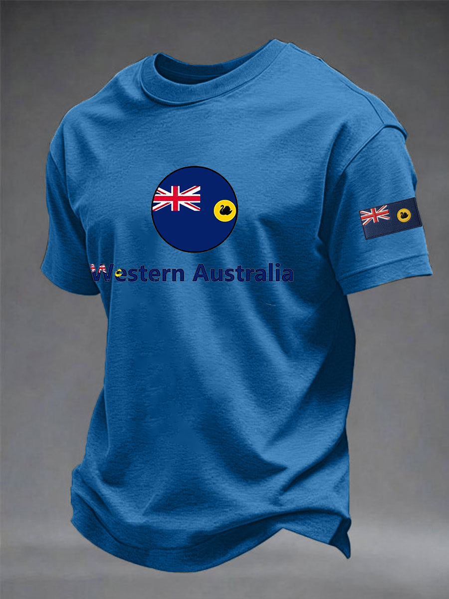Men's Western Australia Day Printed Short Sleeve T-shirt