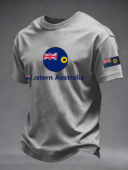 Men's Western Australia Day Printed Short Sleeve T-shirt