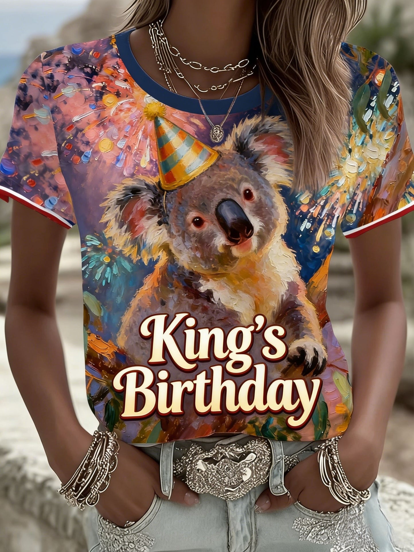Women's  Vintage Australian King's Birthday Casual Comfortable Short Sleeve T-Shirt