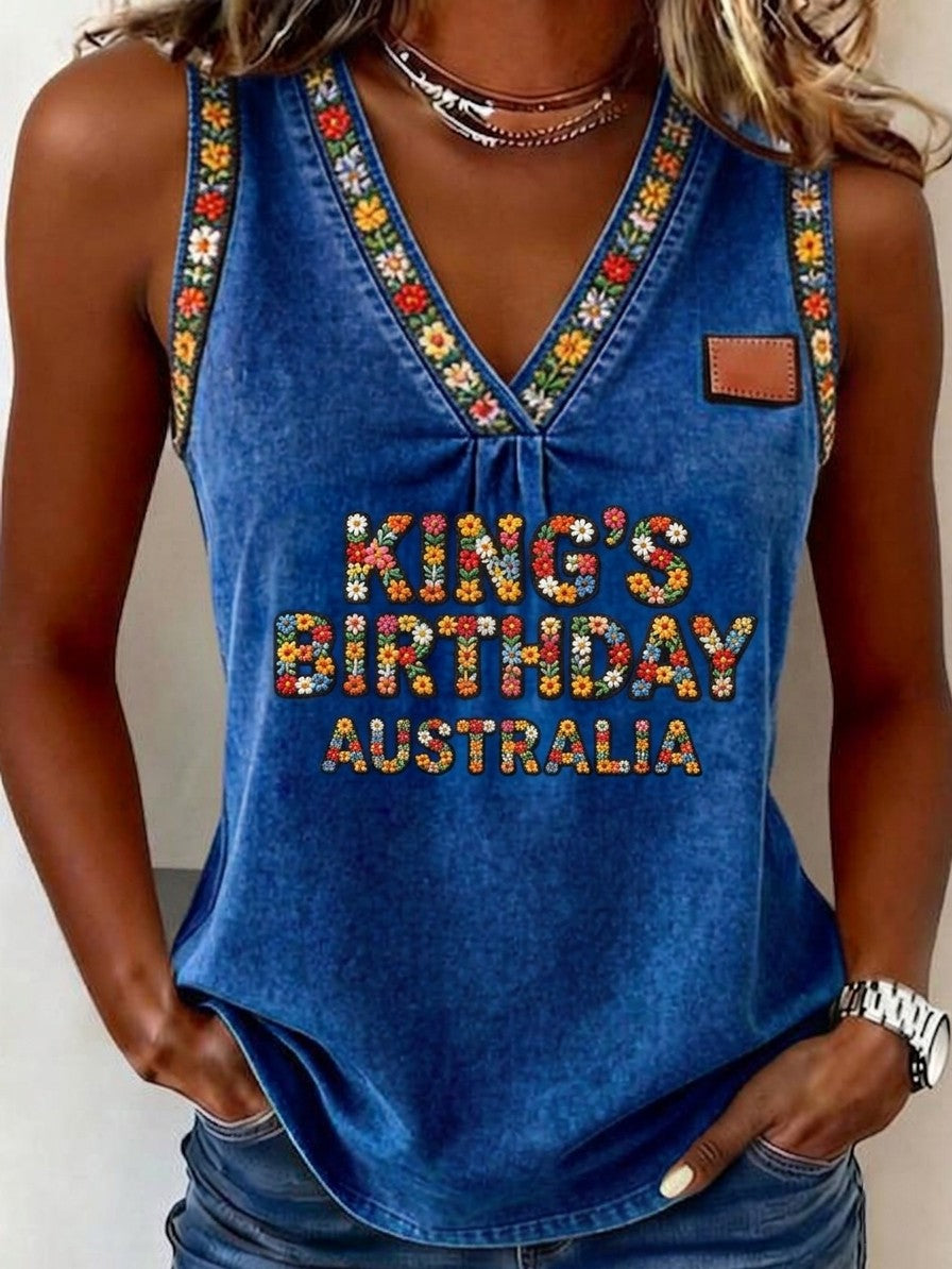 Women's  Vintage Australian King's Birthday Casual Vest