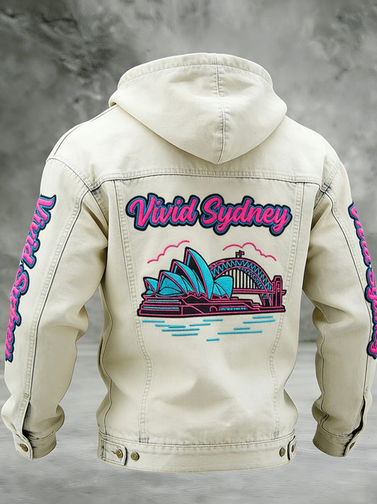 Retro Australia "Vivid Sydney" Art Print Casual Hooded Jacket