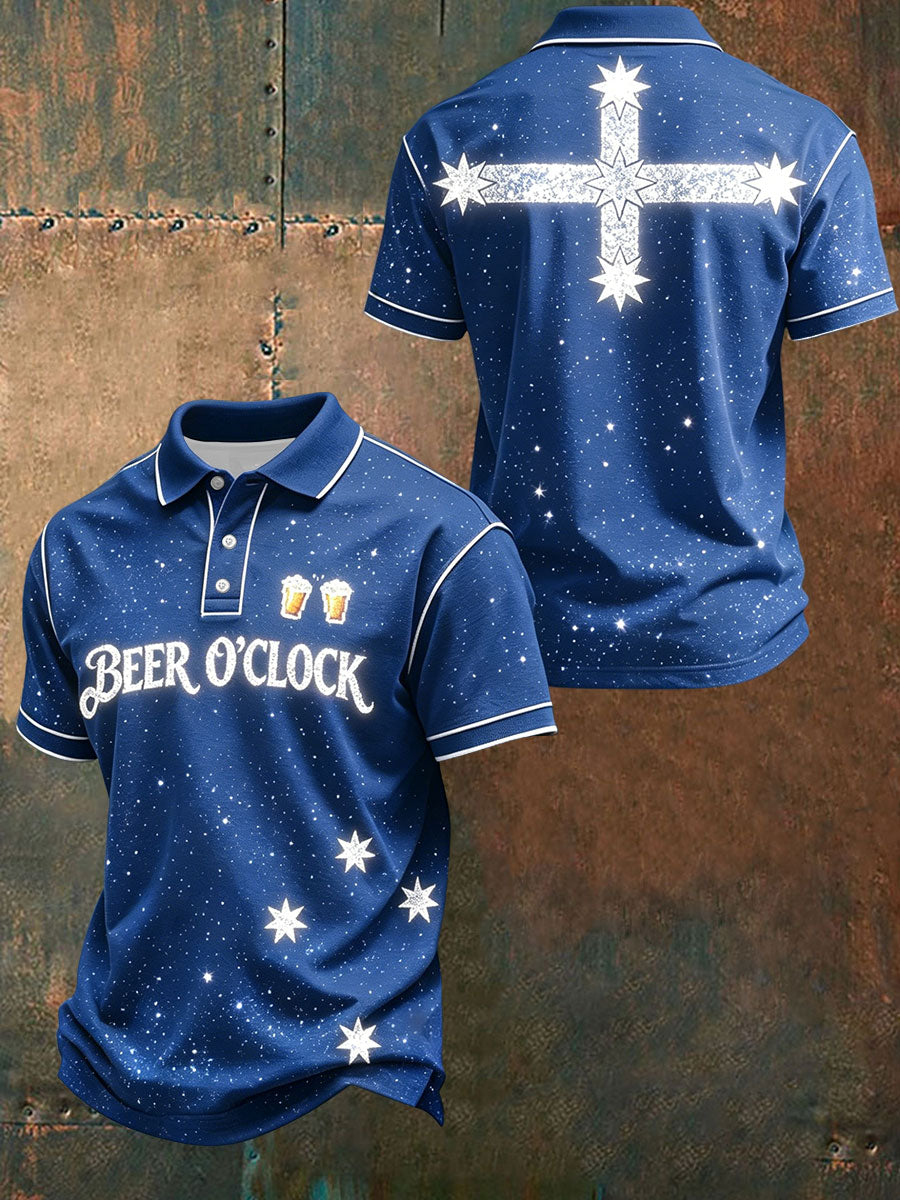 Men's AU Beer O'clock Printed Casual Tops