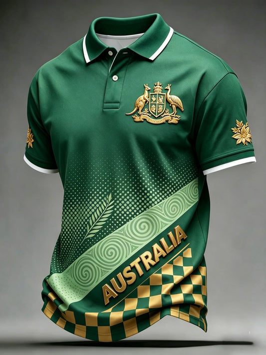 Men's Australian Football Lover Short Sleeve Polo Shirt