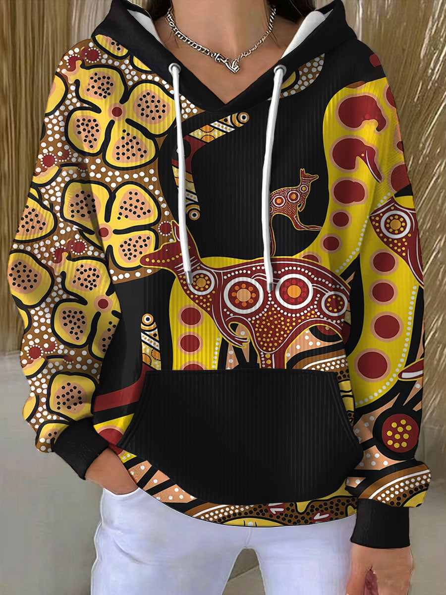 Women's Naidoc Week Aboriginal Spirit Art Printed Hoodie