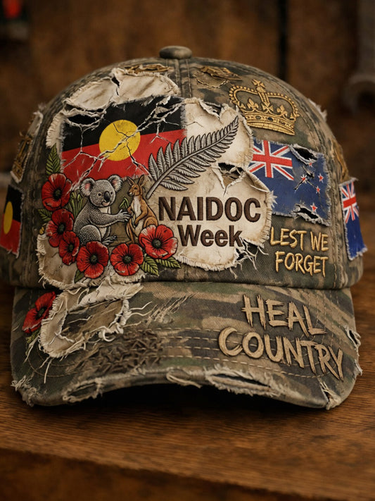 Unisex Retro Australian Commemorative Print Casual Cap