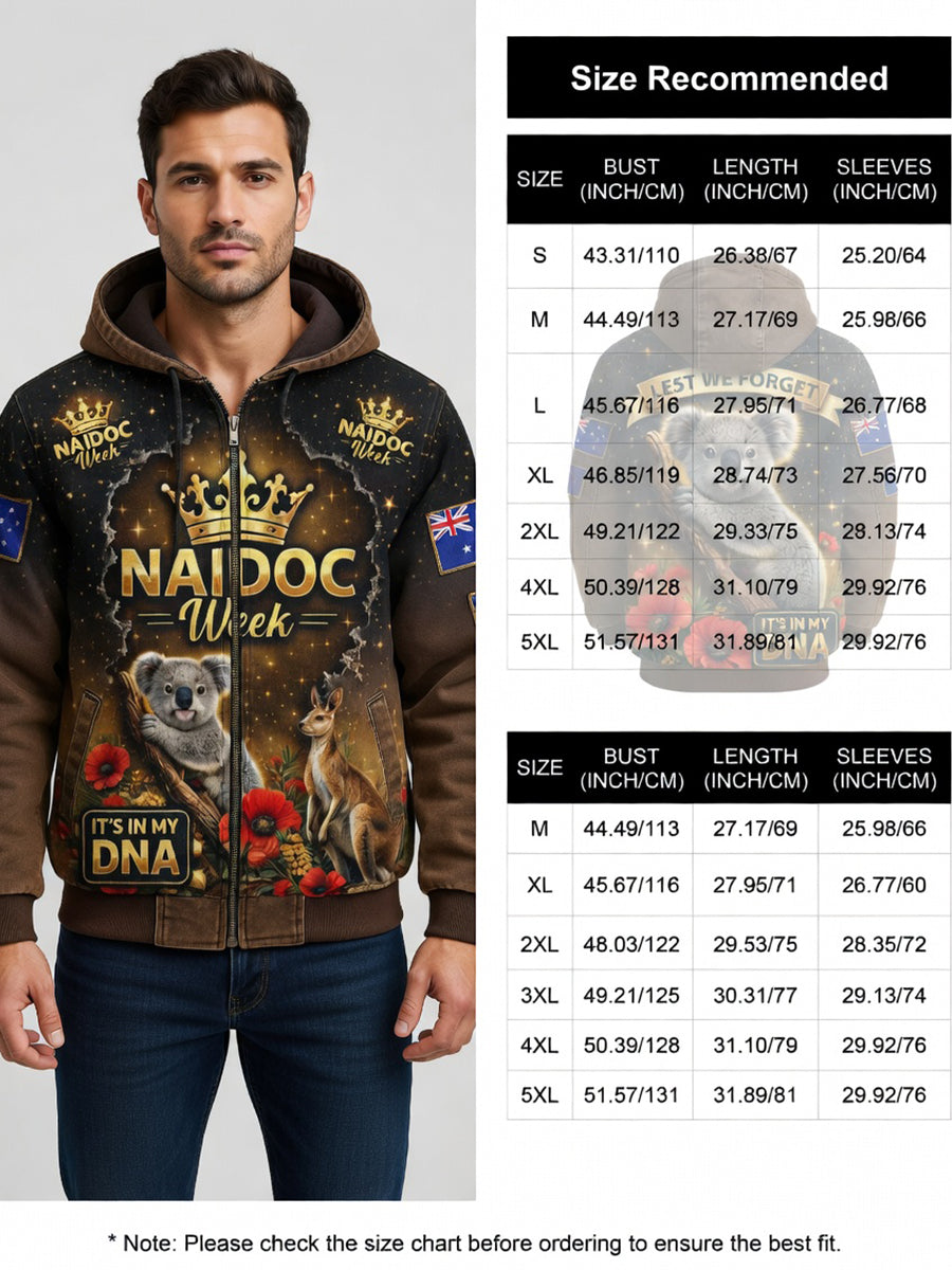 Retro Australian Art Print Casual Hoodie Jacket