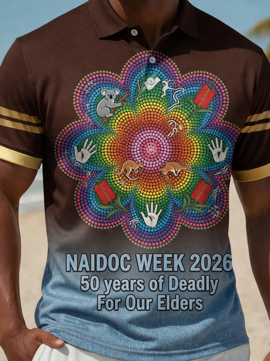 Retro Australian NAIDOC Week Art Print Casual Polo Shirt