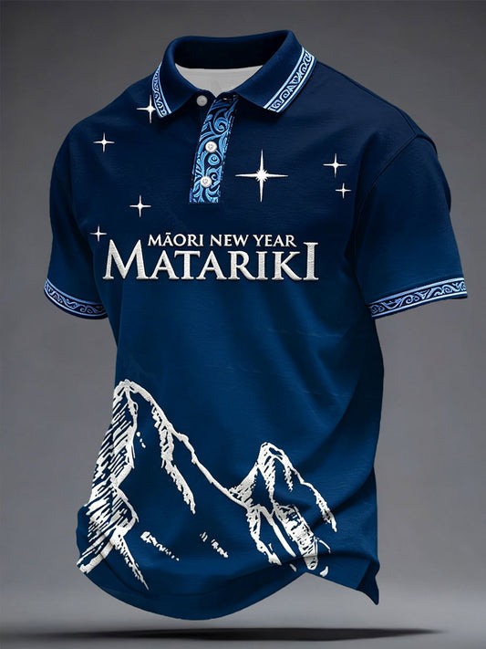 Men's Maori Art Matariki Printed Casual Tops