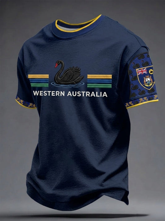 Men's Western Australia Day Printed Short Sleeve T-shirt