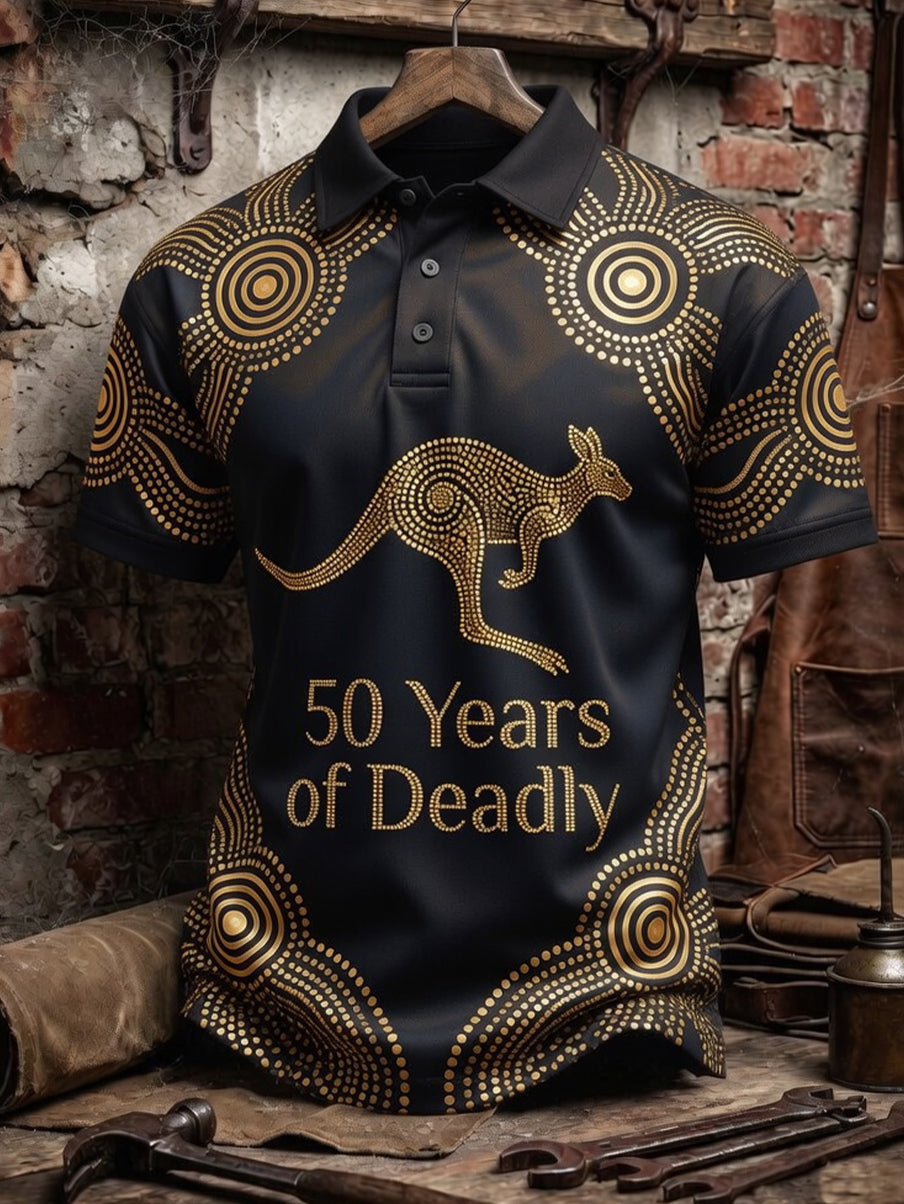 Retro Australian NAIDOC Week Art Print Casual Polo Shirt