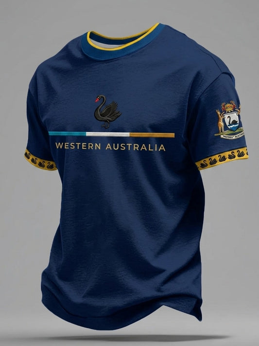 Men's Western Australia Day Printed Short Sleeve T-shirt