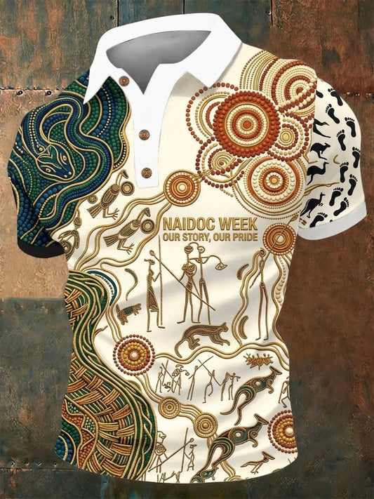 Men's AU Aboriginal Culture Short-Sleeve Polo Shirt