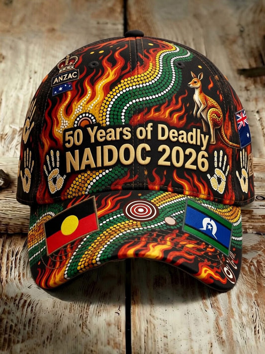 Unisex Vintage Australian-Style NAIDOC Art Print Casual Hat