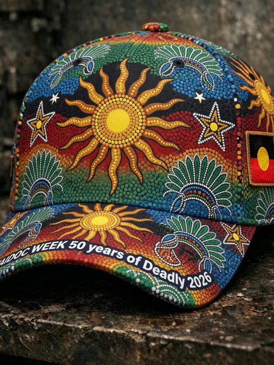 Unisex Vintage Australian-Style NAIDOC Art Print Casual Hat