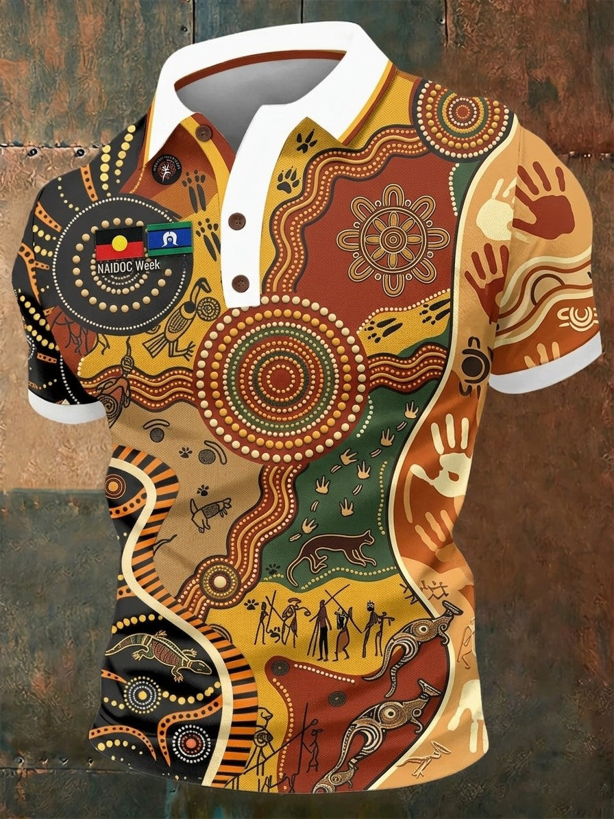 Men's AU Aboriginal Culture Short-Sleeve Polo Shirt