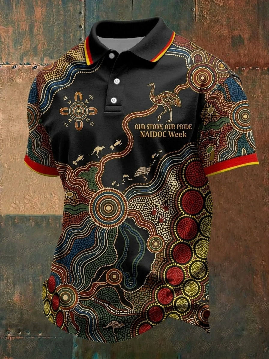 Men's AU Aboriginal Culture Short-Sleeve Polo Shirt