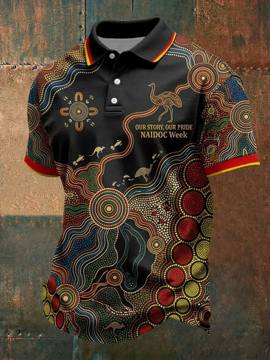 Men's AU Aboriginal Culture Short-Sleeve Polo Shirt