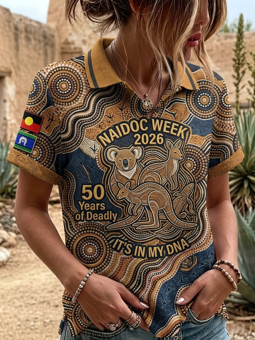 Women's AU Aboriginal Art NAIDOC Week Printed T-Shirt