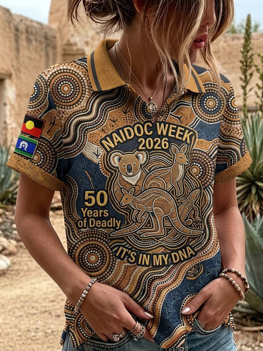 Women's AU Aboriginal Art NAIDOC Week Printed T-Shirt