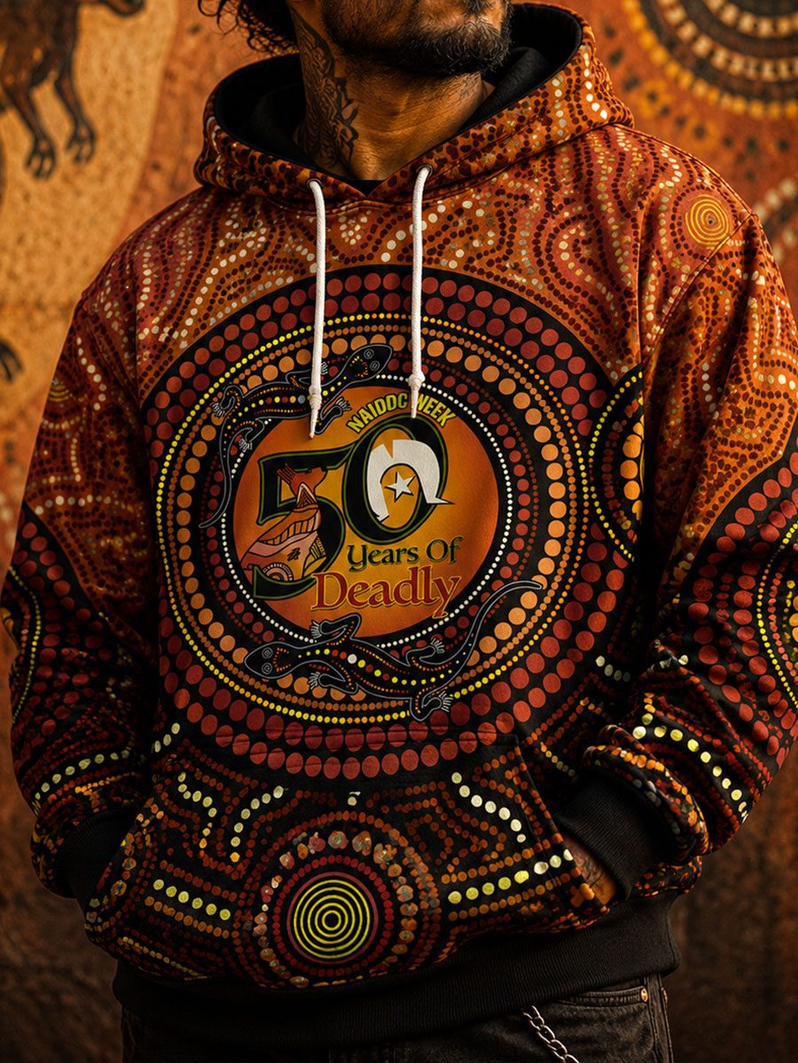 Men's NAIDOC Week Aboriginal Art Printed Hoodie