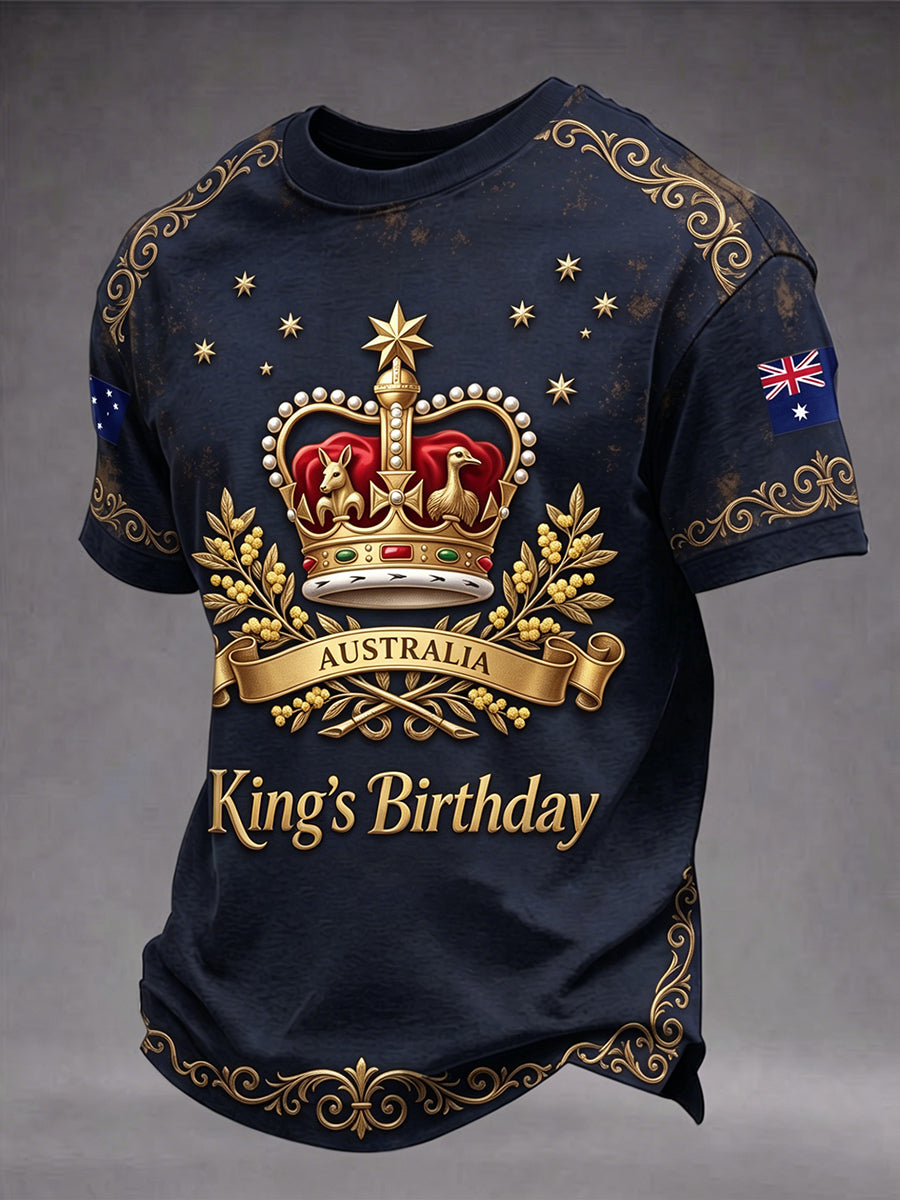 Men's Retro Australian Flag Art Print Short Sleeve T-shirt