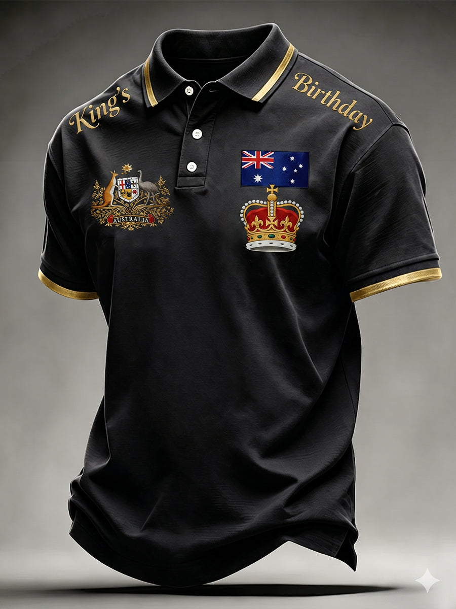 Men's Retro Australian Flag Art Print Short Sleeve Top