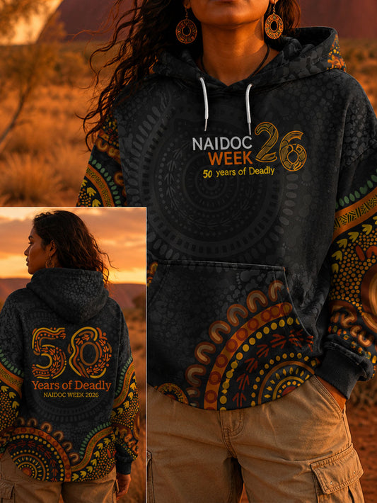 Women's NAIDOC Week Aboriginal Art Printed Hoodie