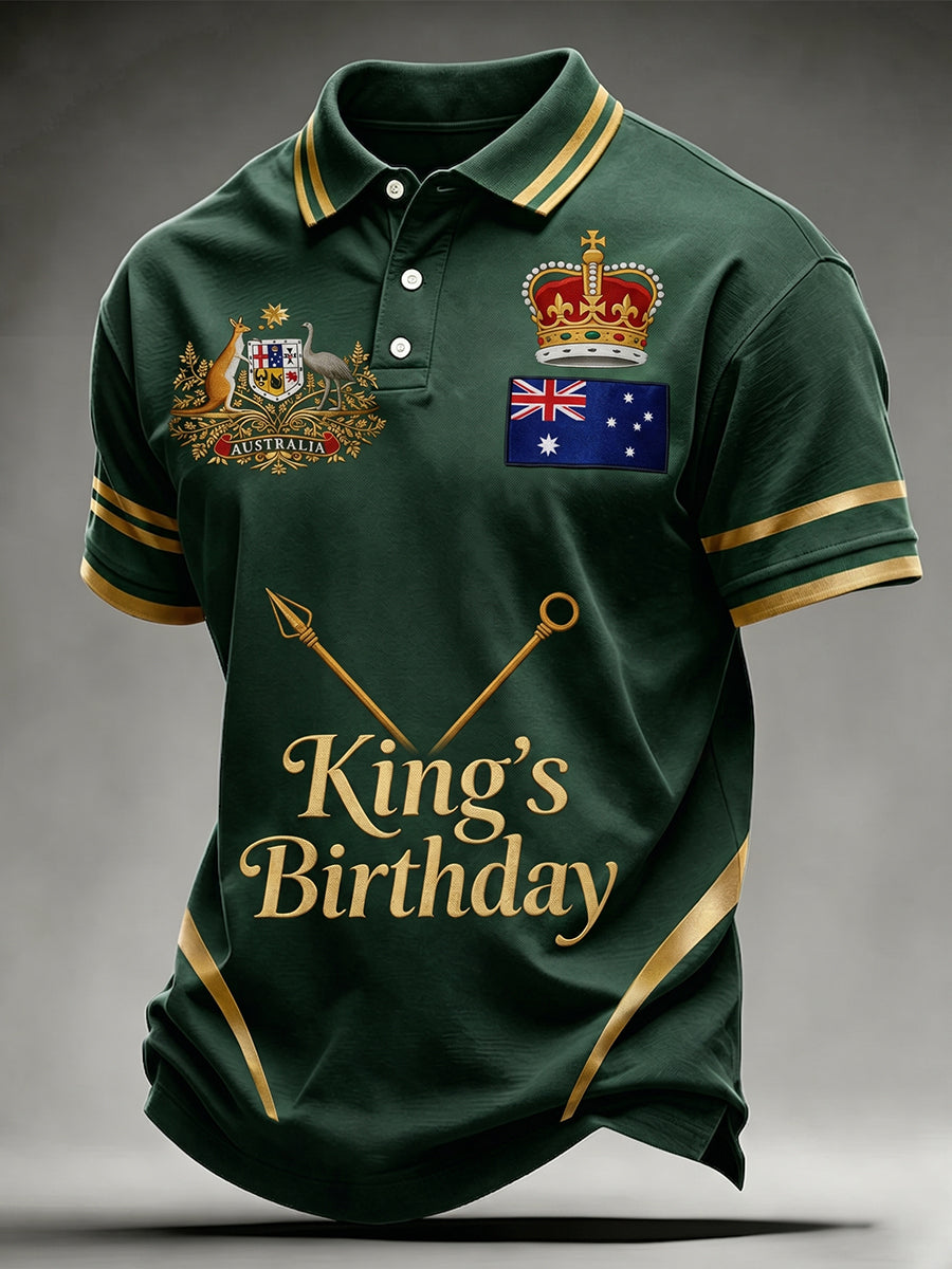 Men's Retro Australian Flag Art Print Short Sleeve Top