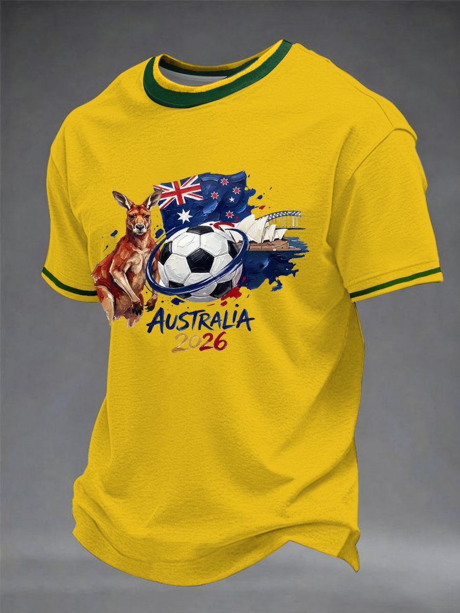Men's Australian Football lover Print short sleeves t-shirt
