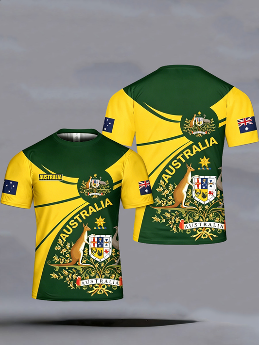 Men's  Australian Print short sleeves t-shirt