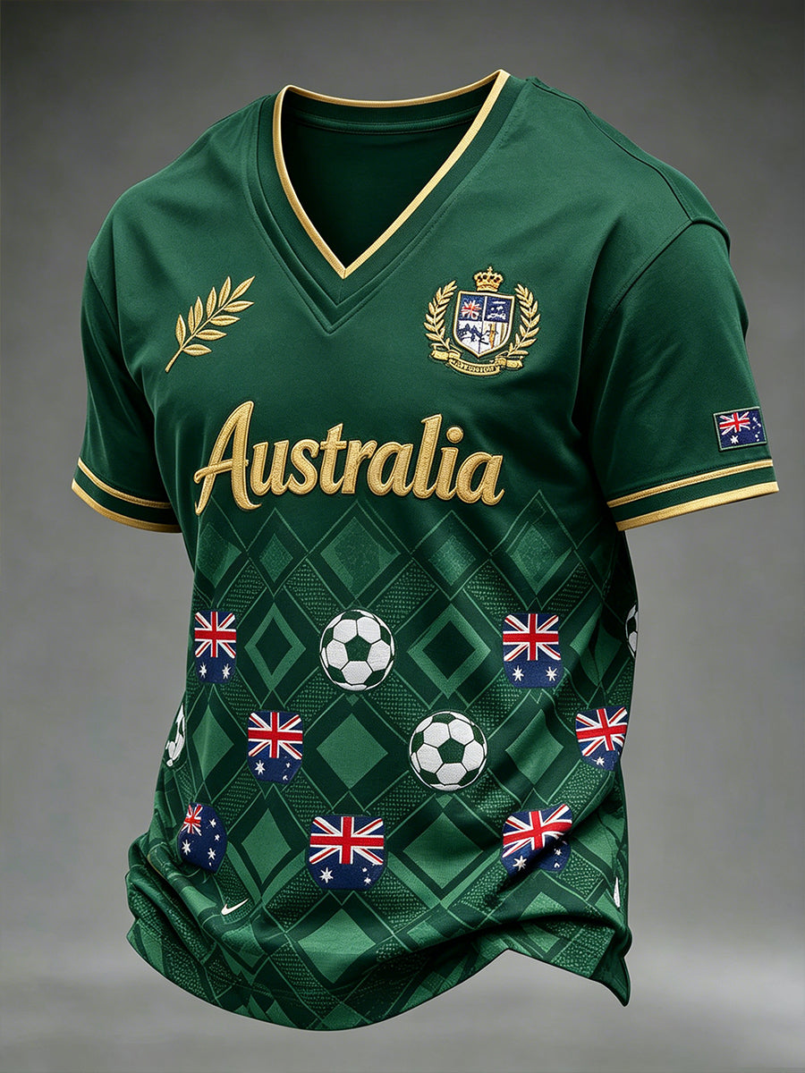 Men's Australian Football V-neck T-shirt