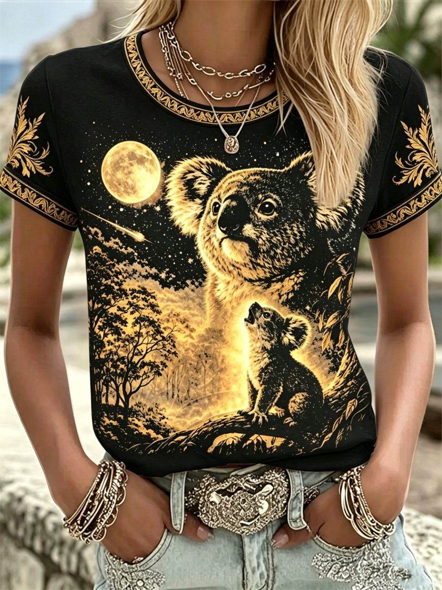Women's Australian Koala Print short-sleeved T-shirt