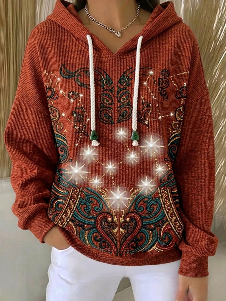 Women's Maori Art Matariki Printed Hoodie