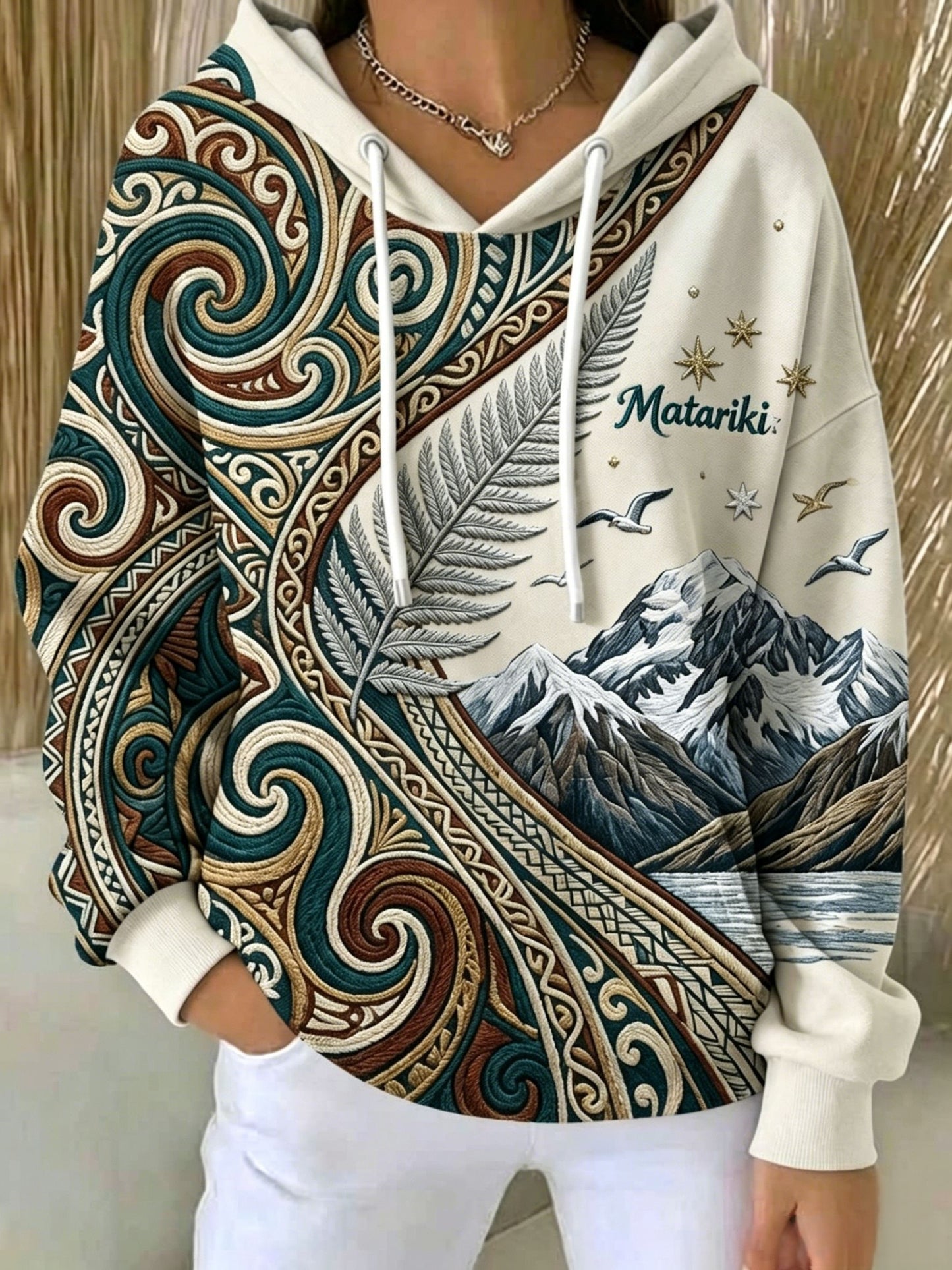 Women's Maori Art Matariki Printed Hoodie