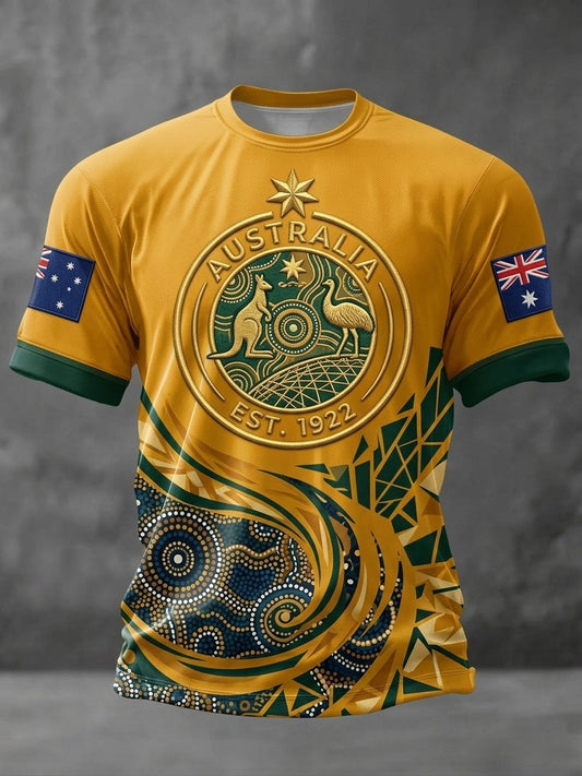 Men's Vintage Australian Football Lover 2026 Printed T-Shirts