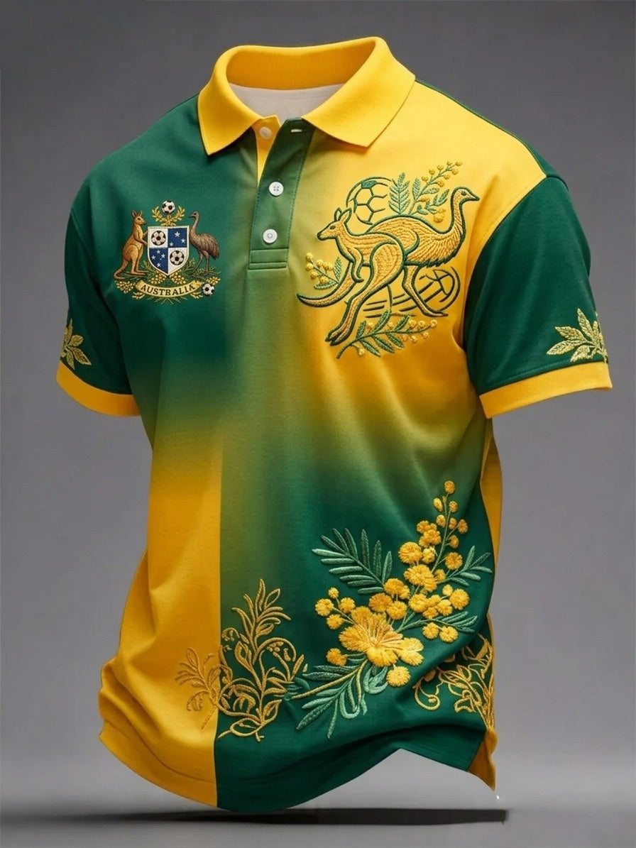 Men's Australian Football Lover Short Sleeve Polo Shirt