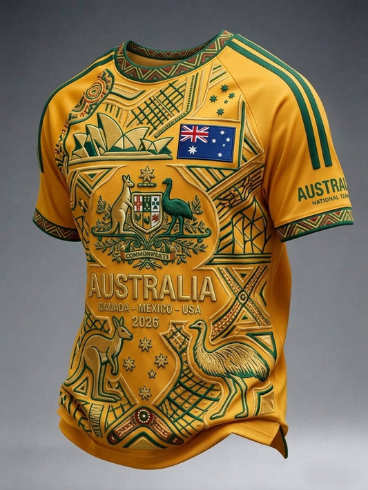 Men's Vintage Australian Football Lover 2026 Printed T-Shirts