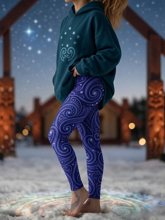 Women's Maori Art Matariki Printed Sports Stretch Leggings