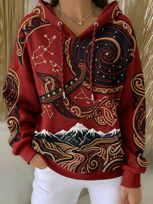 Women's Maori Art Matariki Printed Hoodie