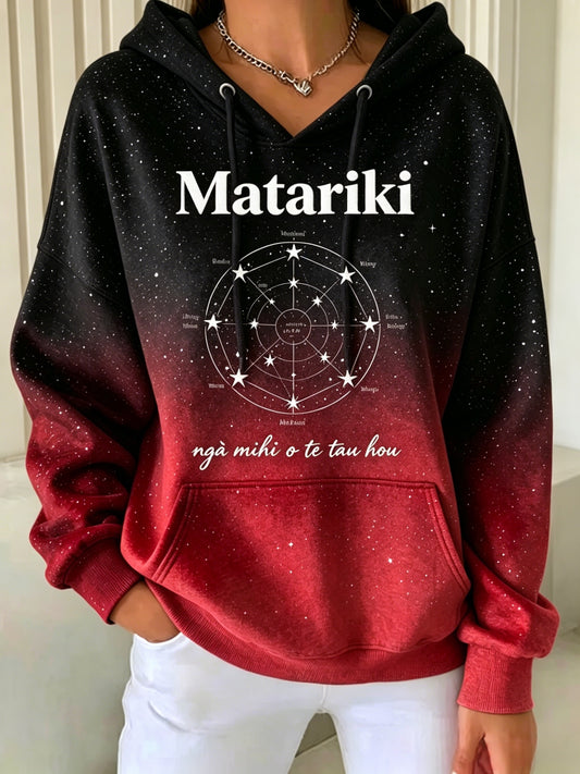 Women's Maori Art Matariki Printed Hoodie