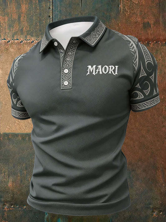 Men's NZ Maori Art Kia Kaha Printed Casual Tops