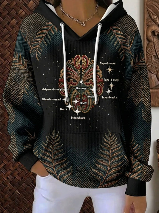 Women's Maori Art Matariki Printed Hoodie