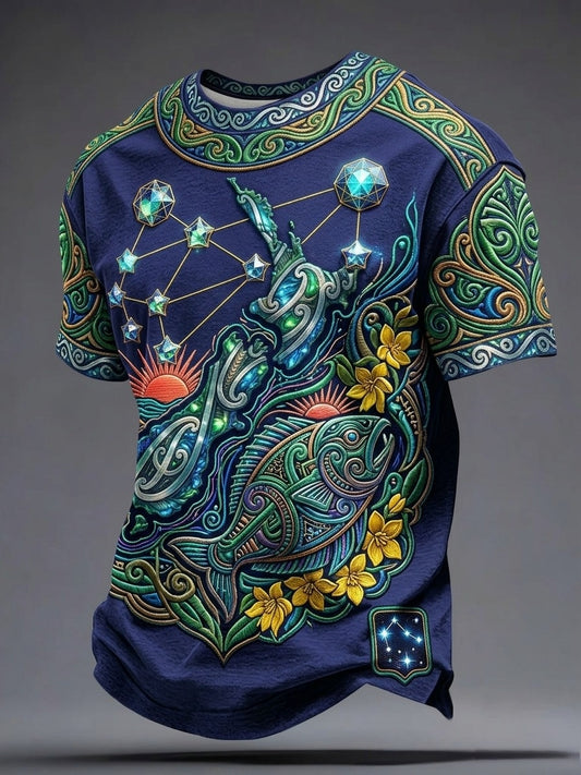 Men's Maori Art Matariki Printed T-shirt