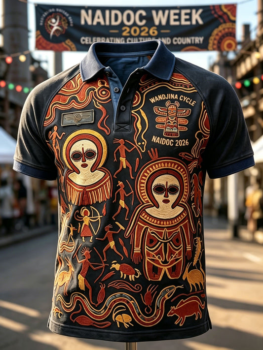 Men's AU Aboriginal Culture  Printed polo shirt