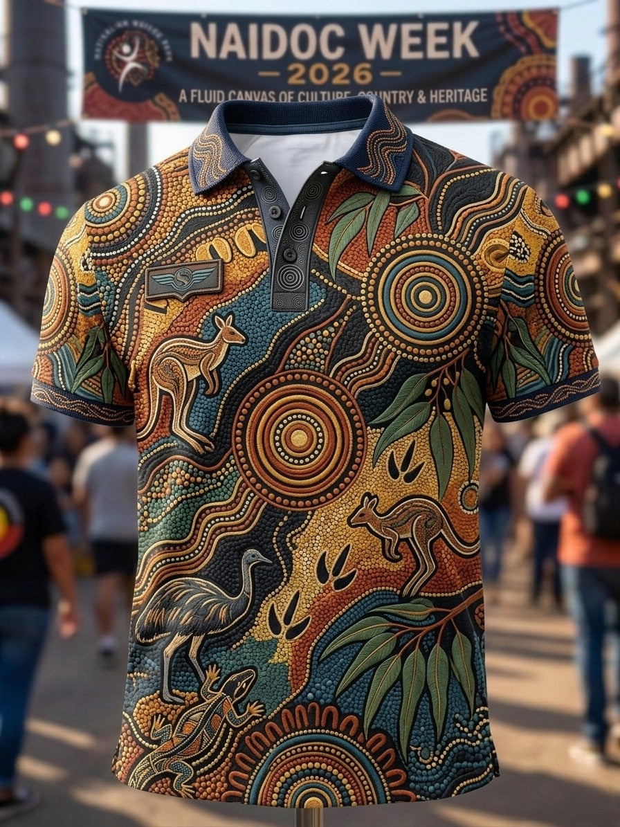Men's AU Aboriginal Culture  Printed polo shirt