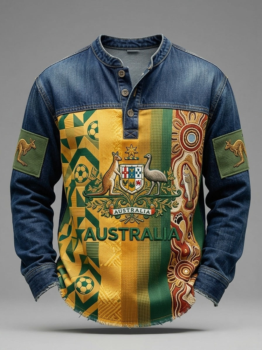 Men's  Retro Australian Football V-Neck Jersey