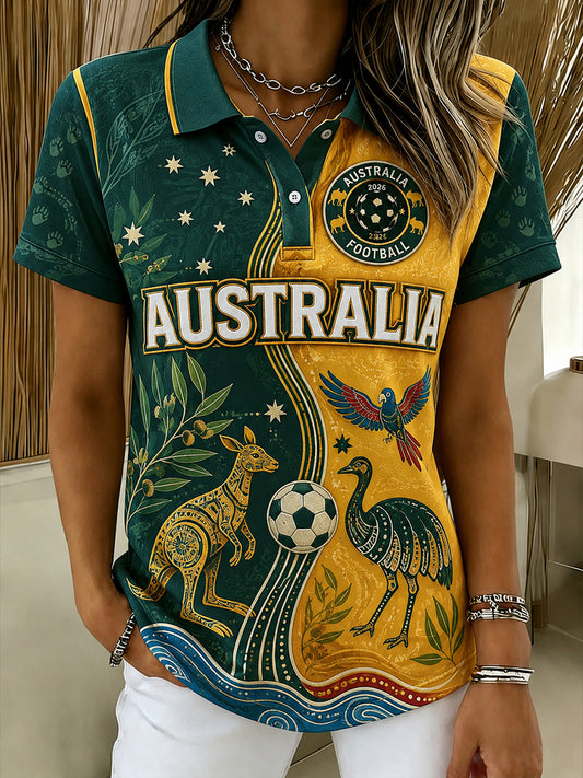 Women's Australia Footabll Polo T-Shirt