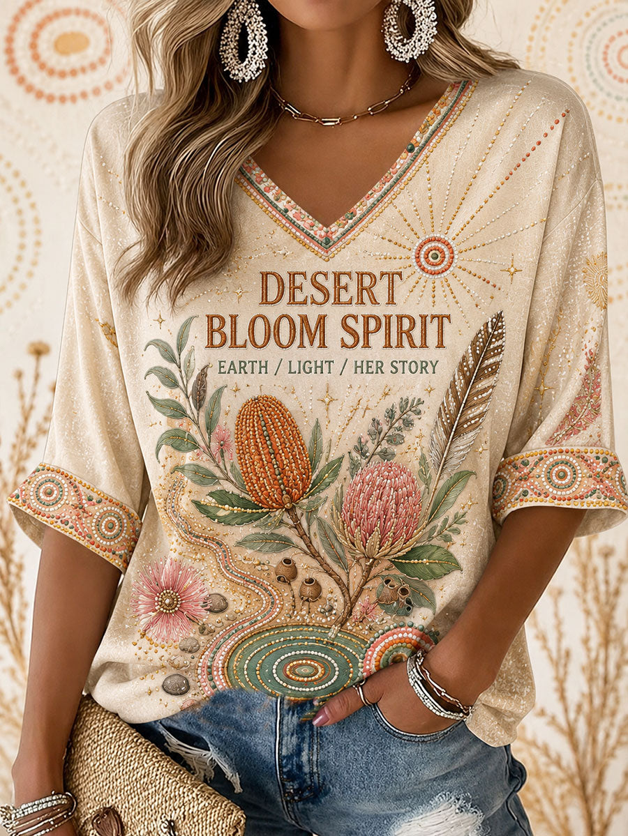 Women's Australian Aboriginal Culture Art Printed Tops